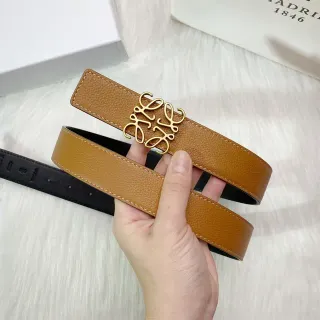 Loewe Anagram Belt حزام جلد بني وأسود