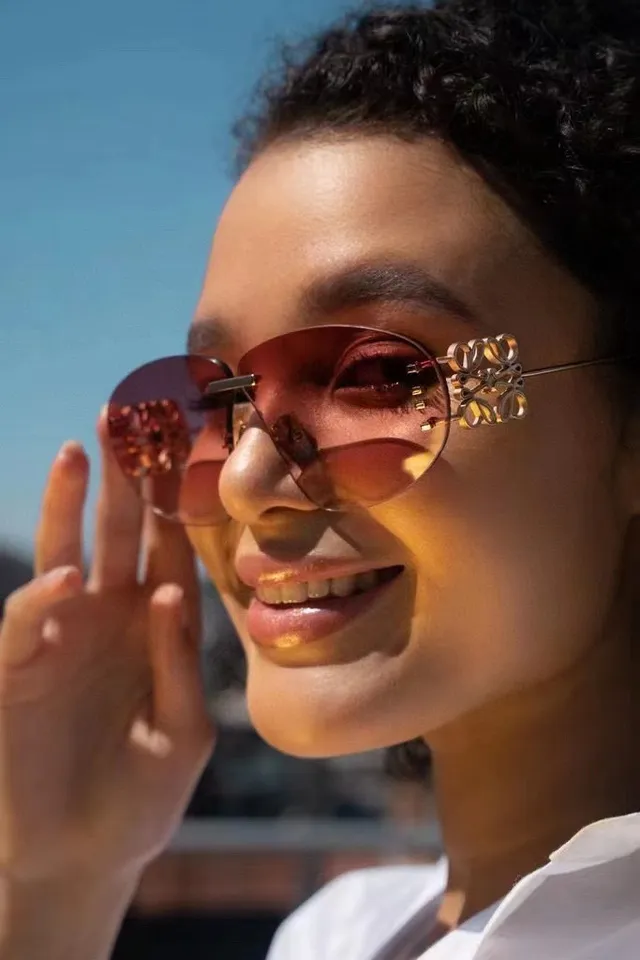 Loewe Motivo Floral Sem Aro Aviador Óculos de Sol 2