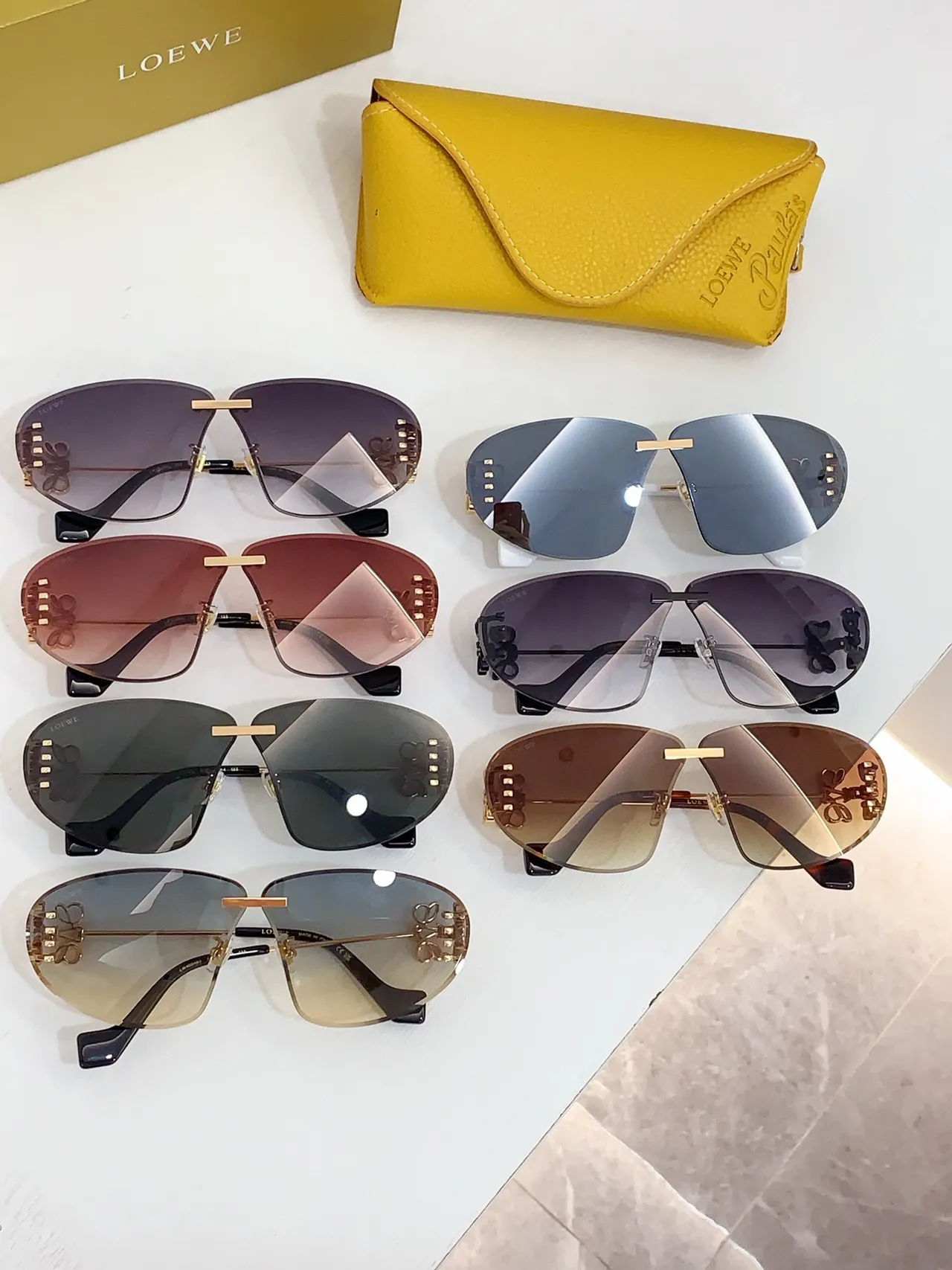 Loewe Motivo Floral Sem Aro Aviador Óculos de Sol 3