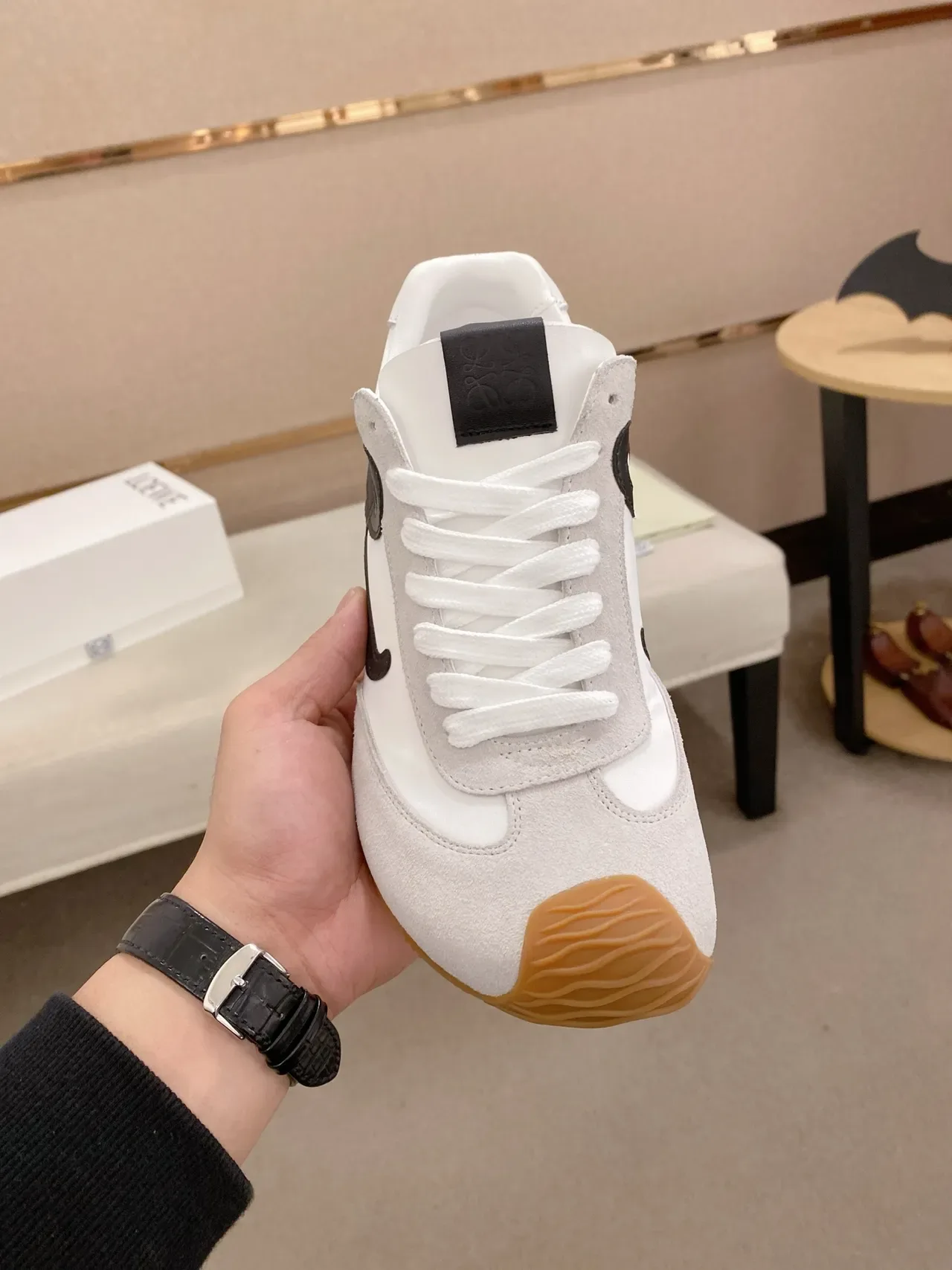 Loewe Flow Runner White Gray Black Anagram Lifestyle Sneakers 5