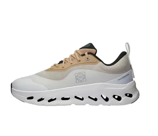Loewe Flow Branco Bege Midepés Esculpido em Forma de Nuvem Logo Anagram Embossado Tênis Lifestyle 2