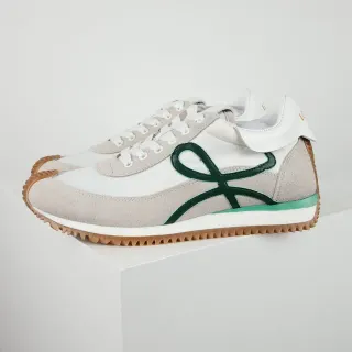 Loewe White Green Low-Top Runner Silhouette Suede And Textile Upper Lifestyle Sneakers