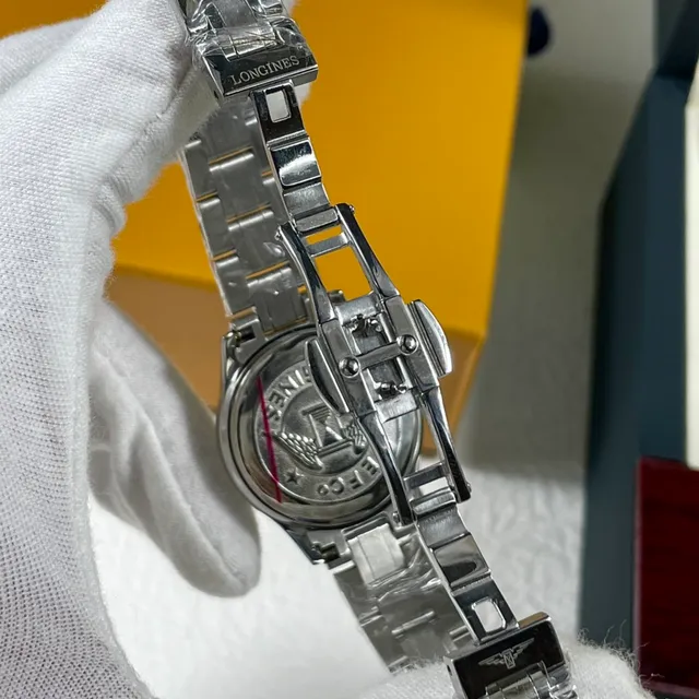 Longines Black Silver Guilloché Sunray Dial Diamond Hour Markers Quartz Watch 5