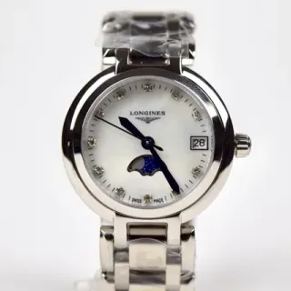 Longines DolceVita Moonphase White Mother-of-Pearl Dial Quartz Watch