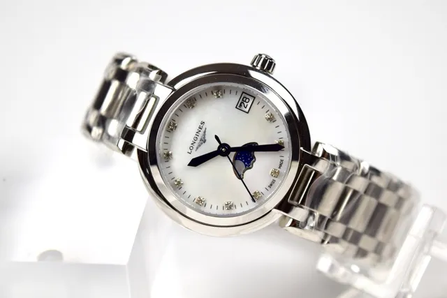 Longines DolceVita Moonphase White Mother-of-Pearl Dial Quartz Watch 7
