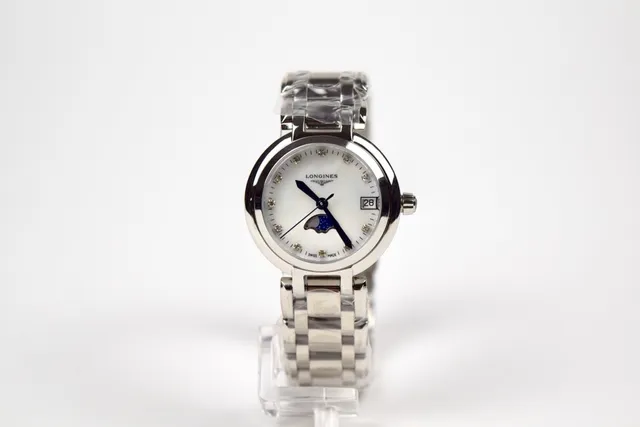 Longines DolceVita Moonphase White Mother-of-Pearl Dial Quartz Watch 9
