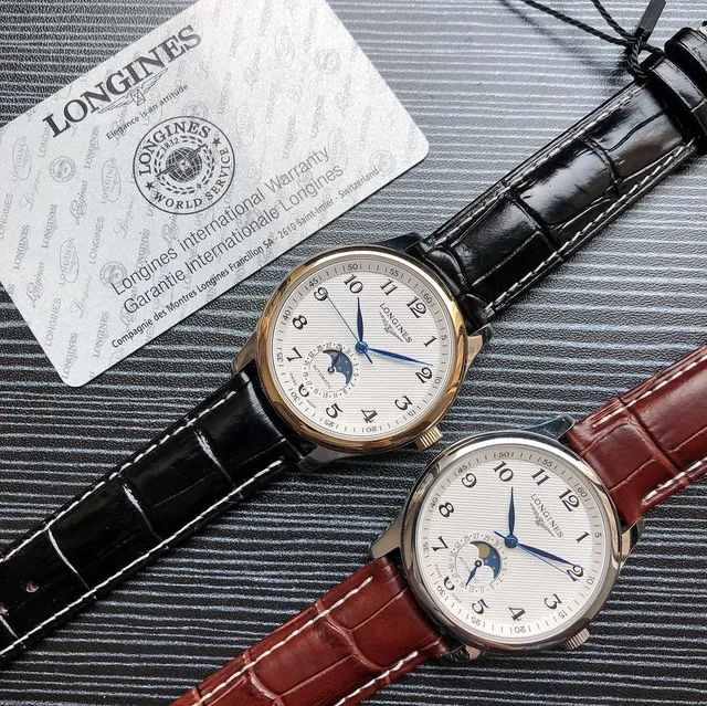 Longines Master Collection Silver Dial Brown Leather Mechanical Watch 2