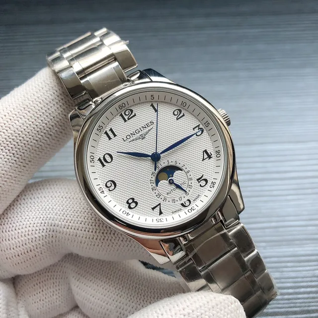 Longines Master Collection Silver Dial Brown Leather Mechanical Watch 7