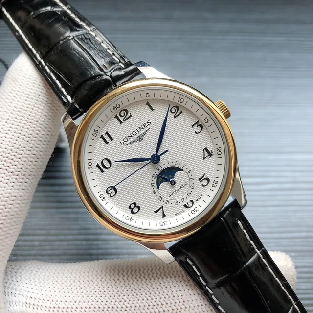 Longines Master Collection Silver Dial Brown Leather Mechanical Watch 9