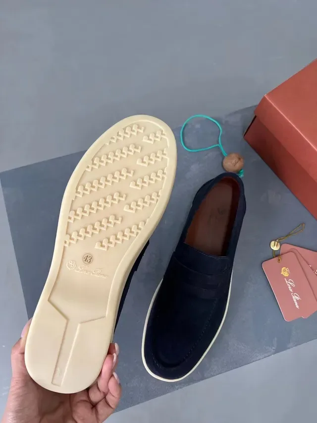 Loro Piana Ultimate Walk Mocassins Navy en Daim 5