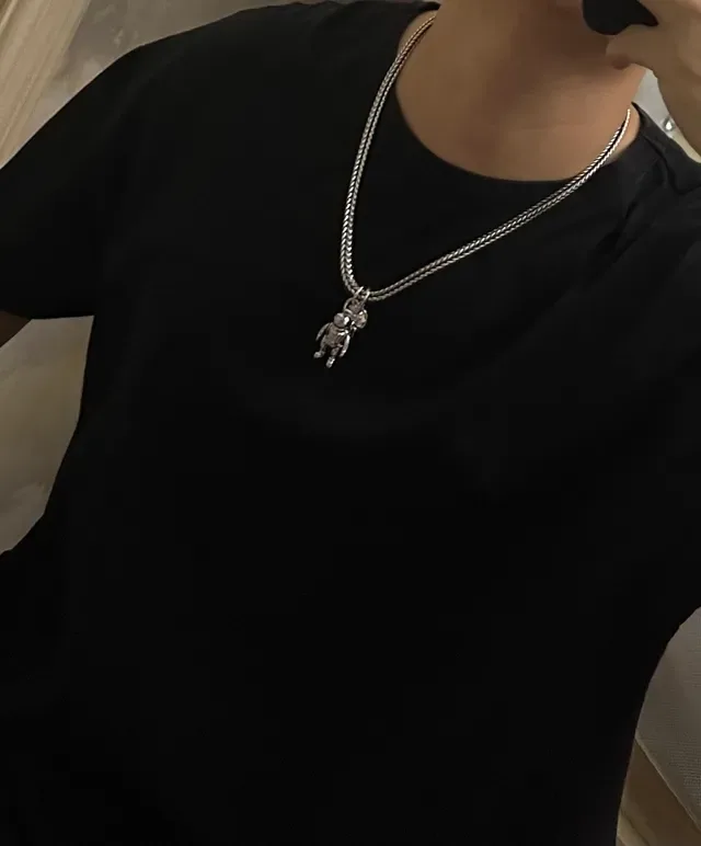 Louis Vuitton Astronaut Pendant Braided Chain Necklace 2