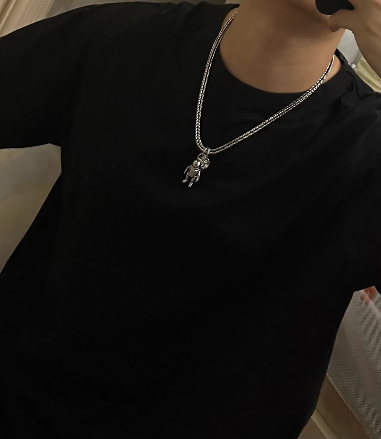 Louis Vuitton Astronaut Pendant Braided Chain Necklace 4