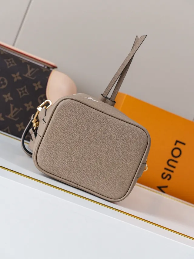 Louis Vuitton Beige White Drawstring-Top Monogram-Print Bucket Bag 6