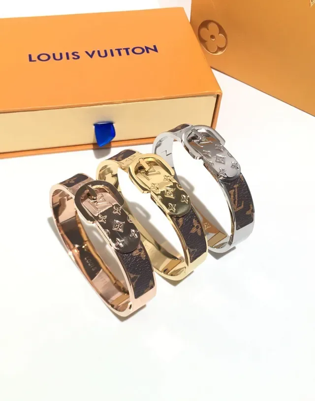 Louis Vuitton Belt Bracelet Monogram Canvas Hinged Bangle Bracelet 4