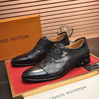 Louis Vuitton Black Damier Check Oxford Shoes