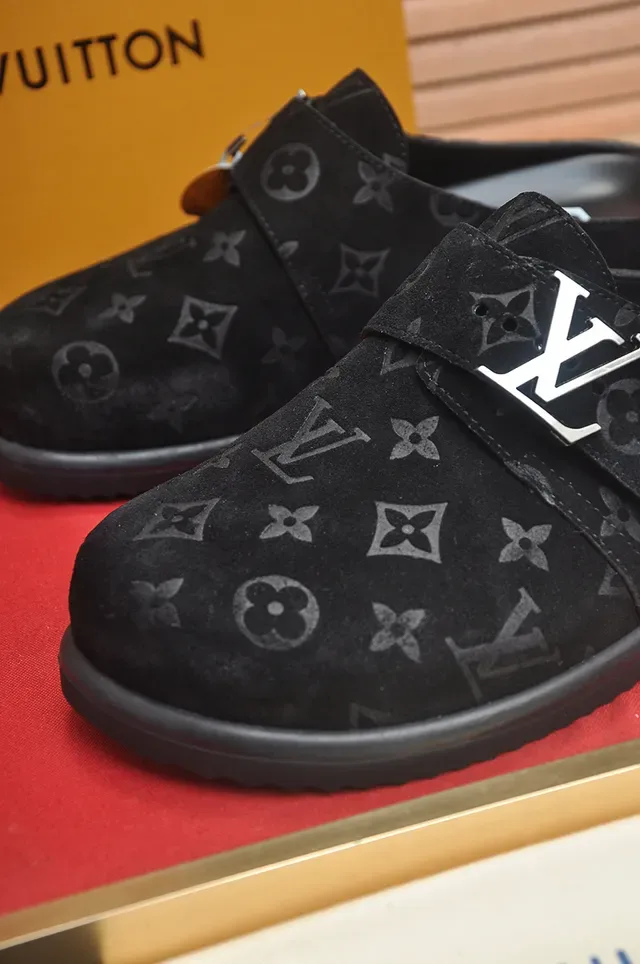 Louis Vuitton Black Gray Monogrammed Suede Velcro Strap Casual Shoes 2