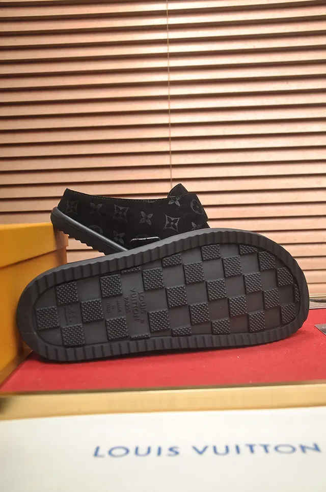 Louis Vuitton Black Gray Monogrammed Suede Velcro Strap Casual Shoes 3