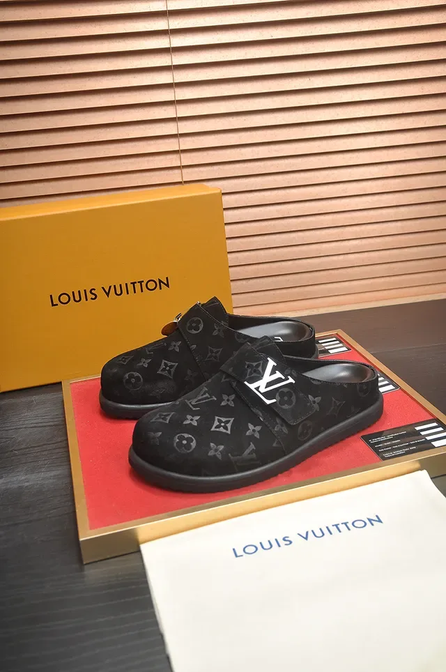 Louis Vuitton Black Gray Monogrammed Suede Velcro Strap Casual Shoes 4