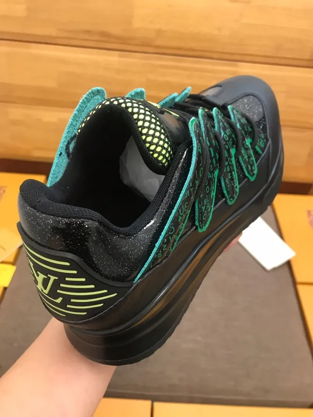 Louis Vuitton Black Green Platform Sole Printed Monogram Upper Chunky Sneakers 3