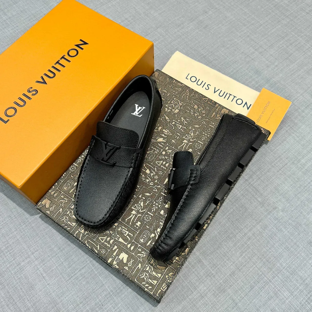 Louis Vuitton Black Leather LV Buckle Loafer 2