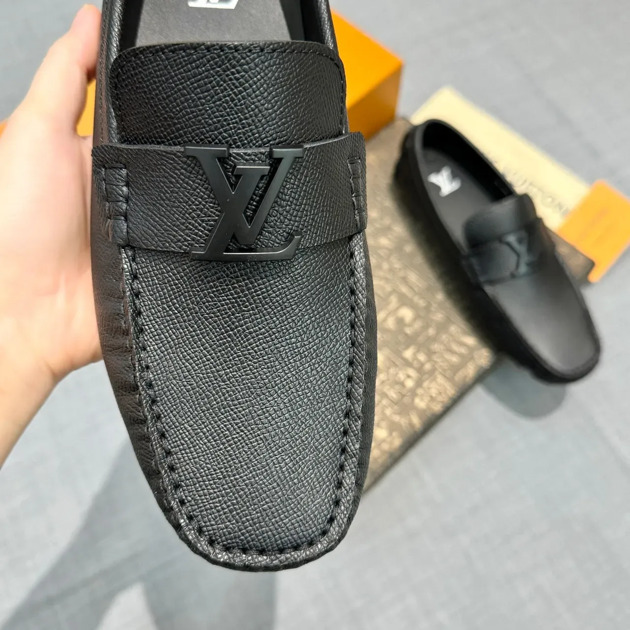 Louis Vuitton Black Leather LV Buckle Loafer 3