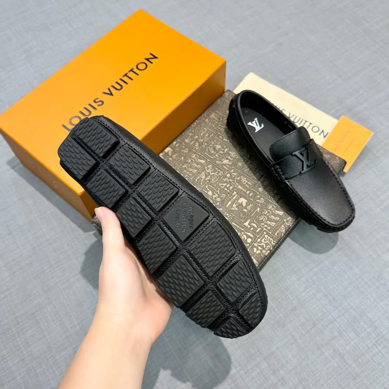 Louis Vuitton Black Leather LV Buckle Loafer 5