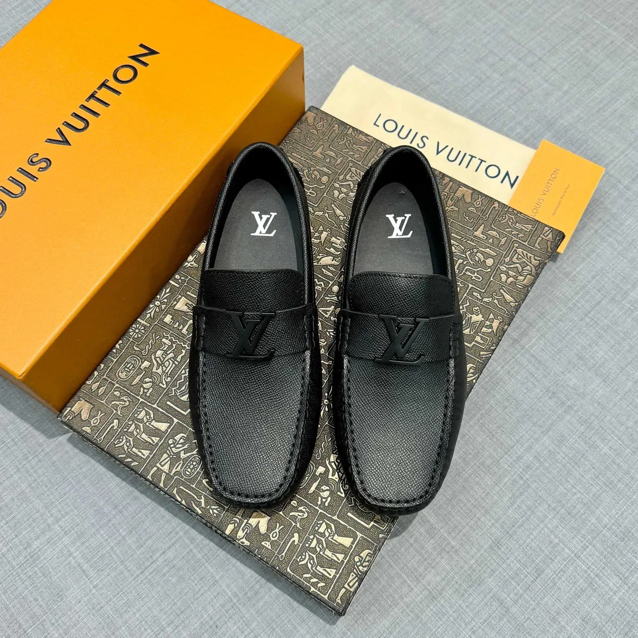 Louis Vuitton Black Leather LV Buckle Loafer 6