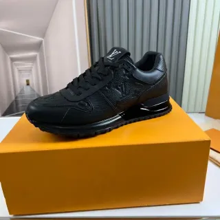 Louis Vuitton Black Monogram-Embossed Leather Translucent Midsole Lifestyle Sneakers