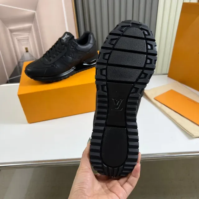 Louis Vuitton Black Monogram-Embossed Leather Translucent Midsole Lifestyle Sneakers 2