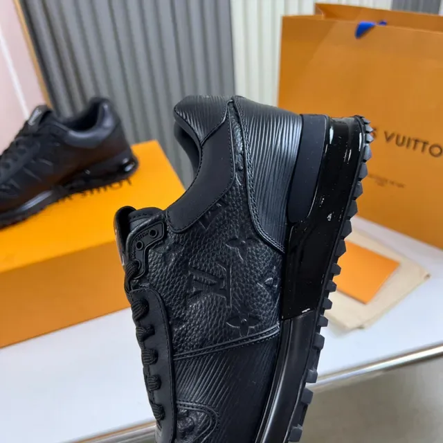 Louis Vuitton Black Monogram-Embossed Leather Translucent Midsole Lifestyle Sneakers 3
