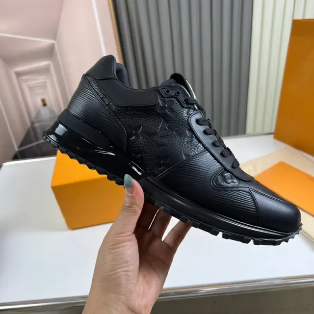 Louis Vuitton Black Monogram-Embossed Leather Translucent Midsole Lifestyle Sneakers 4