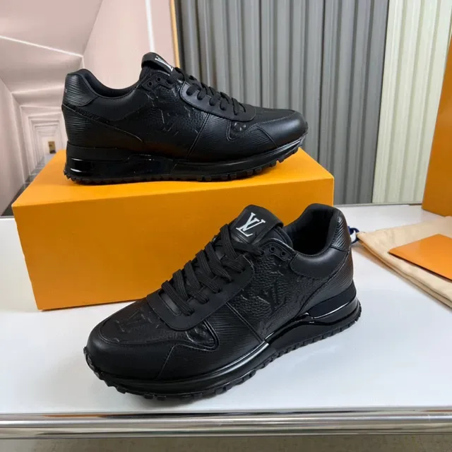 Louis Vuitton Black Monogram-Embossed Leather Translucent Midsole Lifestyle Sneakers 7