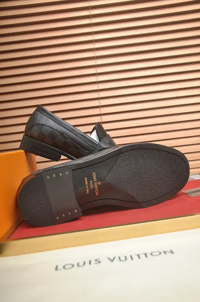 Louis Vuitton Black Pebbled Leather Penny Loafer 3