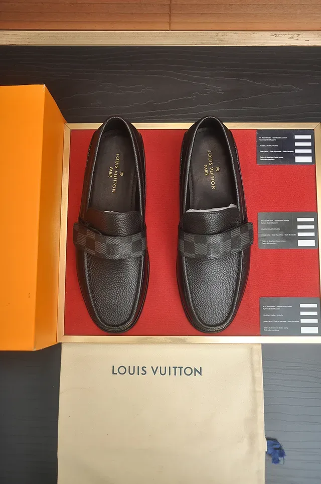 Louis Vuitton Black Pebbled Leather Penny Loafer 5