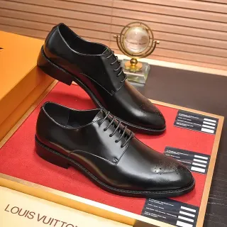 Louis Vuitton Black Polished Leather Cap-Toe Brogue