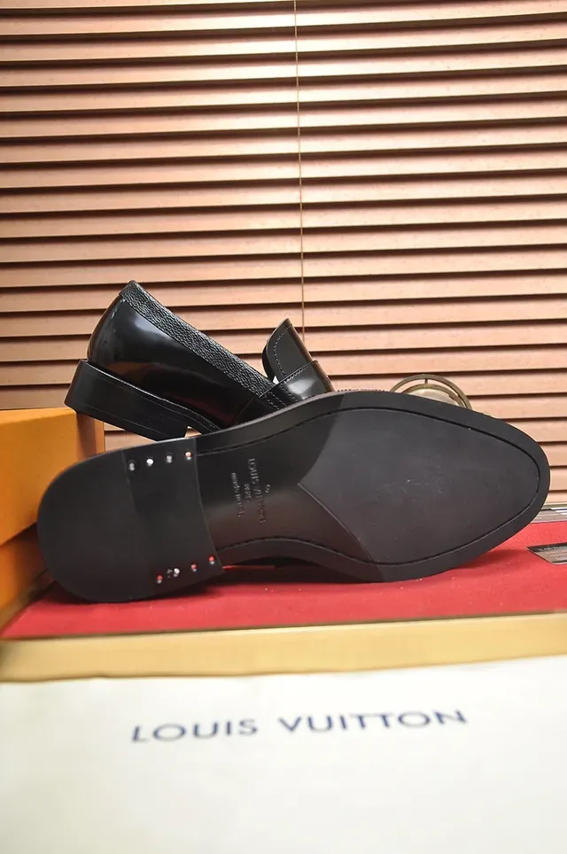 Louis Vuitton Black Polished Leather Monogrammed Strap Loafer 3