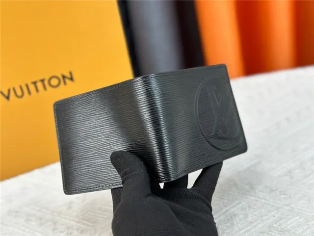 Louis Vuitton Black Yellow Epi Leather Texture Bold Circular Monogram Short Wallet 4