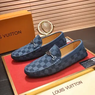 Louis Vuitton नीला भूरा Damier Cobalt कैनवास हॉर्सबिट बकल लोफर