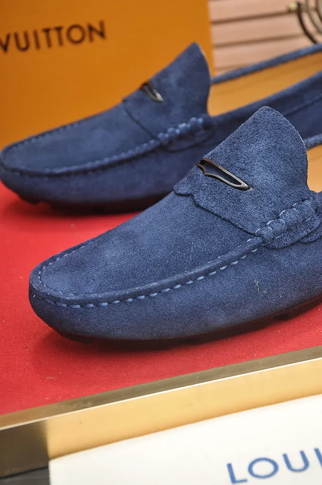 Louis Vuitton Mocassins en Daim Bleu Homme 2