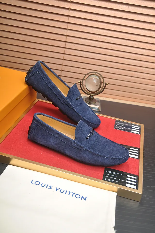 Louis Vuitton Mocassins en Daim Bleu Homme 4