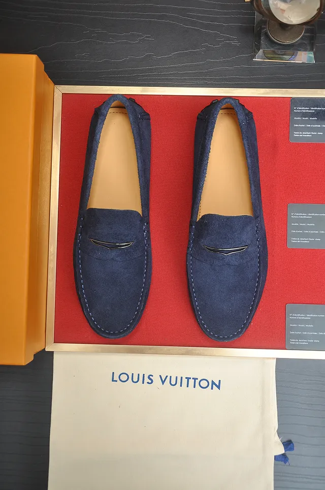 Louis Vuitton Mocassins en Daim Bleu Homme 5