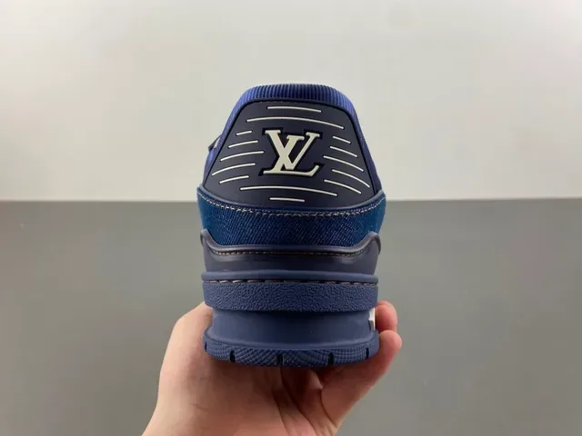 Louis Vuitton Chaussures Lifestyle Semelle Épaisse Stratifiée Avec Tige En Denim Bleu Blanc 4