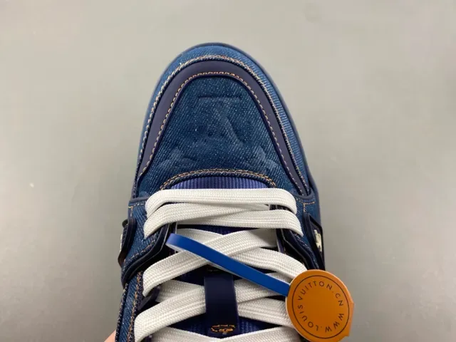 Louis Vuitton Chaussures Lifestyle Semelle Épaisse Stratifiée Avec Tige En Denim Bleu Blanc 5