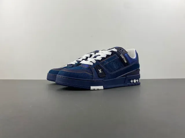 Louis Vuitton Chaussures Lifestyle Semelle Épaisse Stratifiée Avec Tige En Denim Bleu Blanc 10