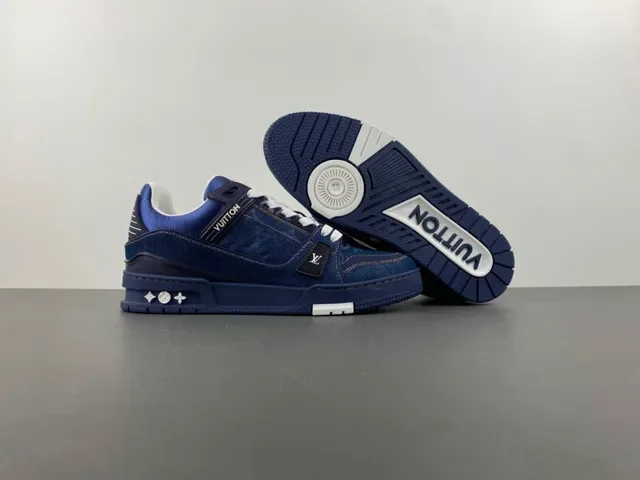 Louis Vuitton Chaussures Lifestyle Semelle Épaisse Stratifiée Avec Tige En Denim Bleu Blanc 12