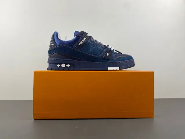 Louis Vuitton Chaussures Lifestyle Semelle Épaisse Stratifiée Avec Tige En Denim Bleu Blanc 15