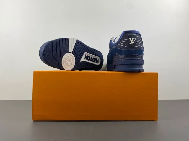 Louis Vuitton Chaussures Lifestyle Semelle Épaisse Stratifiée Avec Tige En Denim Bleu Blanc 16