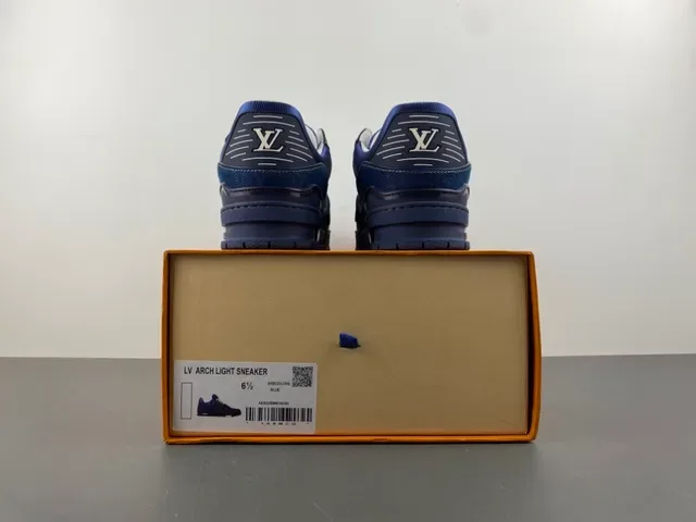 Louis Vuitton Chaussures Lifestyle Semelle Épaisse Stratifiée Avec Tige En Denim Bleu Blanc 17