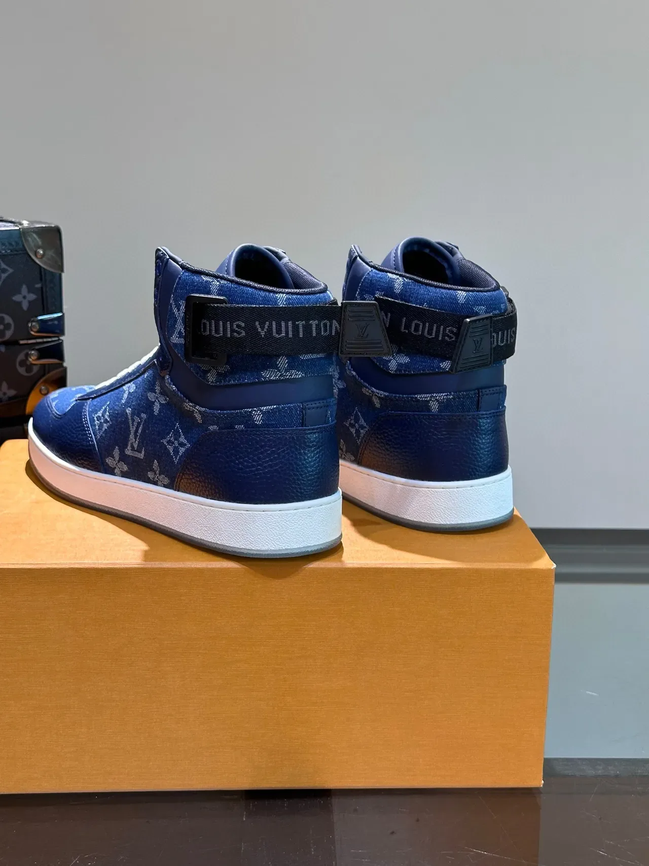 Louis Vuitton Blue White High-Top Monogram Canvas Lifestyle Sneakers 6
