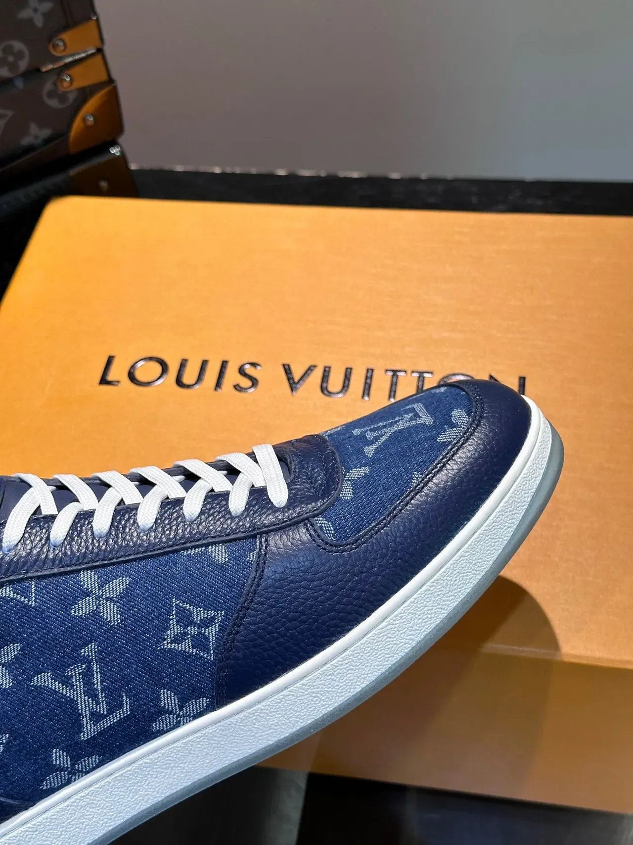 Louis Vuitton Blue White High-Top Monogram Canvas Lifestyle Sneakers 7
